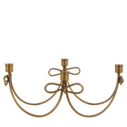 Heritage Bow Candle Holder Gold | Antique Gold Christmas Decor